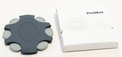 A circular black and gray Bernafon ProWax filter wheel appears beside a white box labeled 